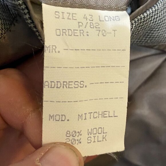 Jos. A. Bank Blazer Jacket Size 43L Signature Collection Wool Silk Gray Mitchell - Picture 12 of 13